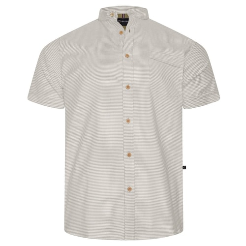 KAM Kurzarm Mini Weave Grandad Hemd Stone